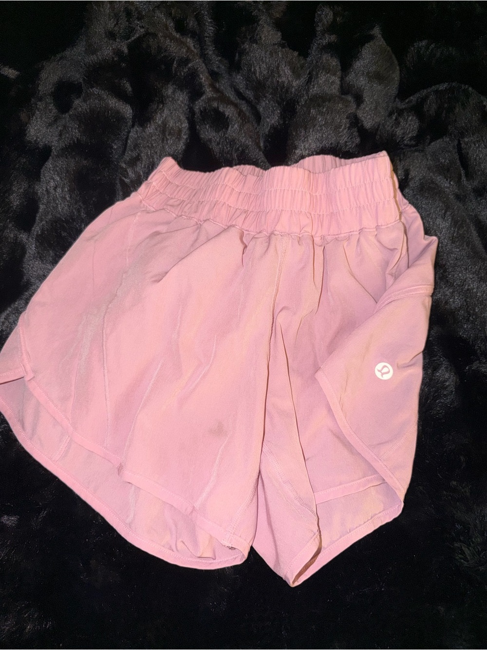 Women's Pink Athletic Shorts with High Elastic Waist